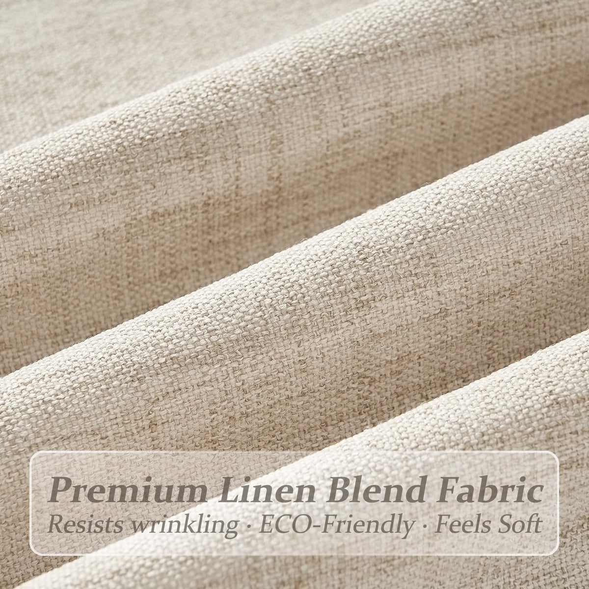 Natural Linen Pleated Curtains 86 Inches Long 50 Inch Wide 2 Panels Set S9415
