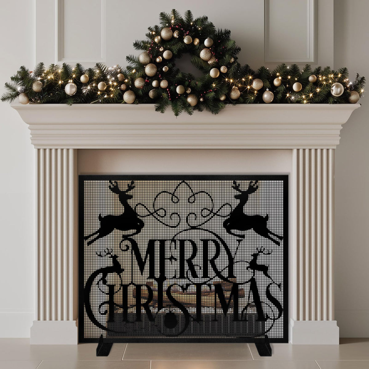 Christmas Fireplace Screen M622712