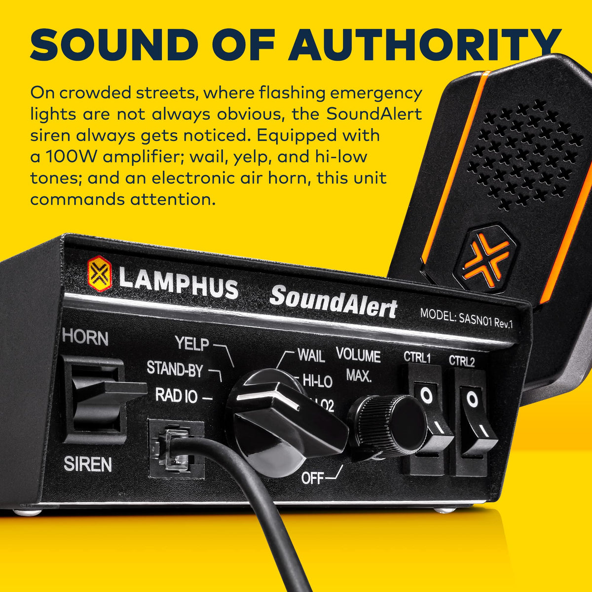 12V 100W Police Siren PA System Kit with Speaker and PTT Mic D215