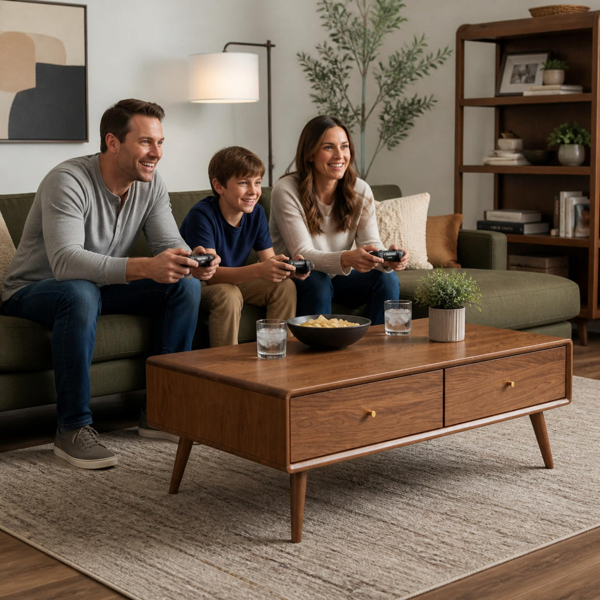 Oak Wood Coffee Table with Storage R149138