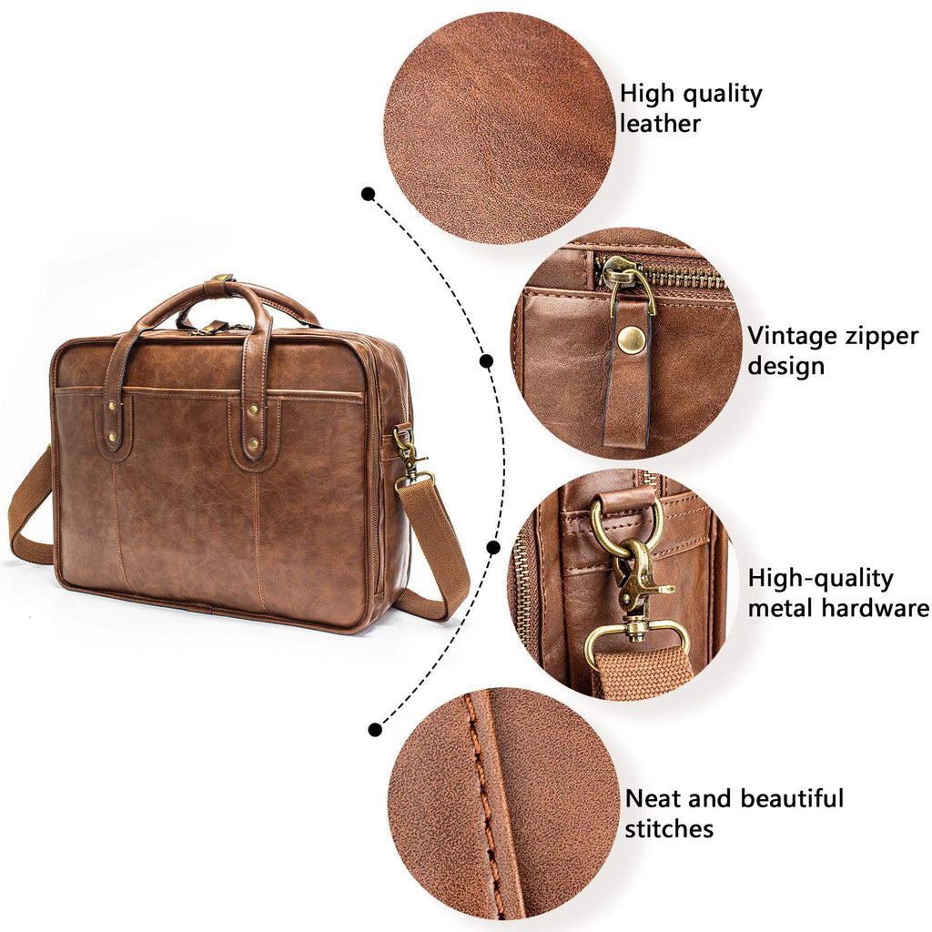 Leather 15.6 Inch Laptop Messenger Bag L5034