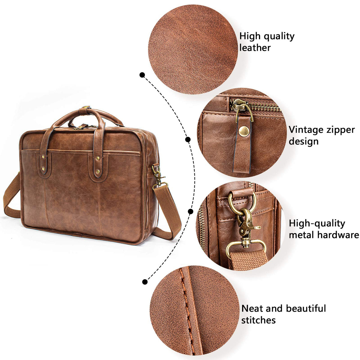 Leather 15.6 Inch Laptop Messenger Bag L5034