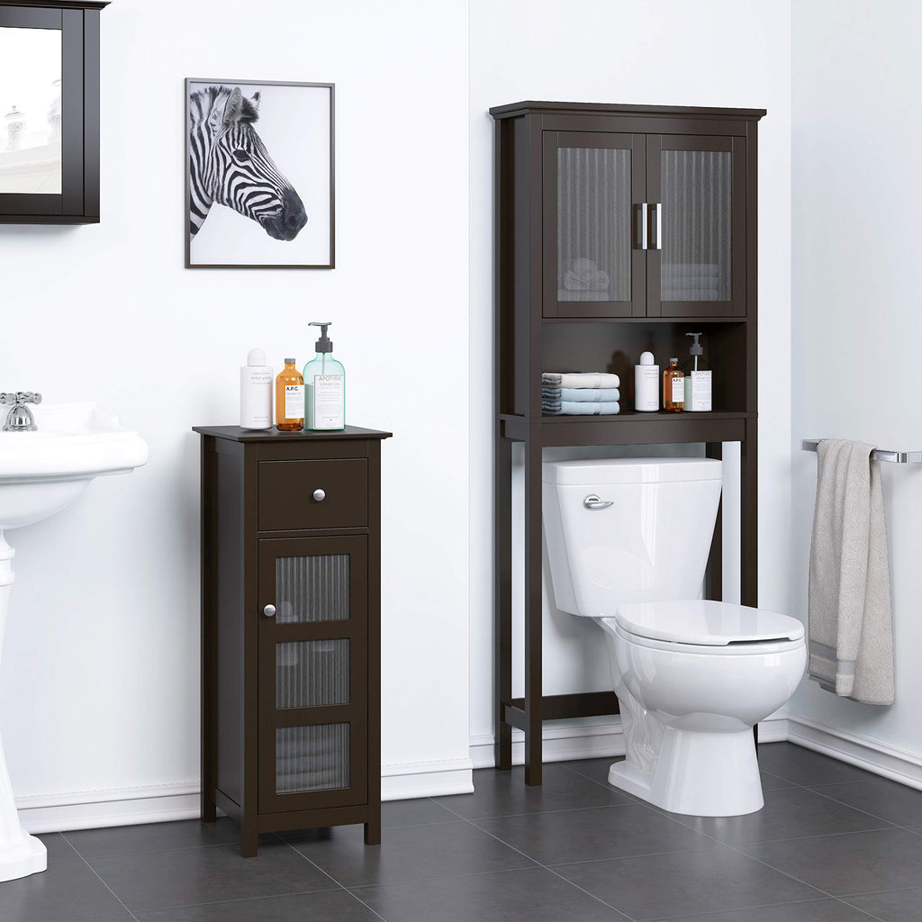 Over the Toilet Storage Cabinet with Glass Doors D6922