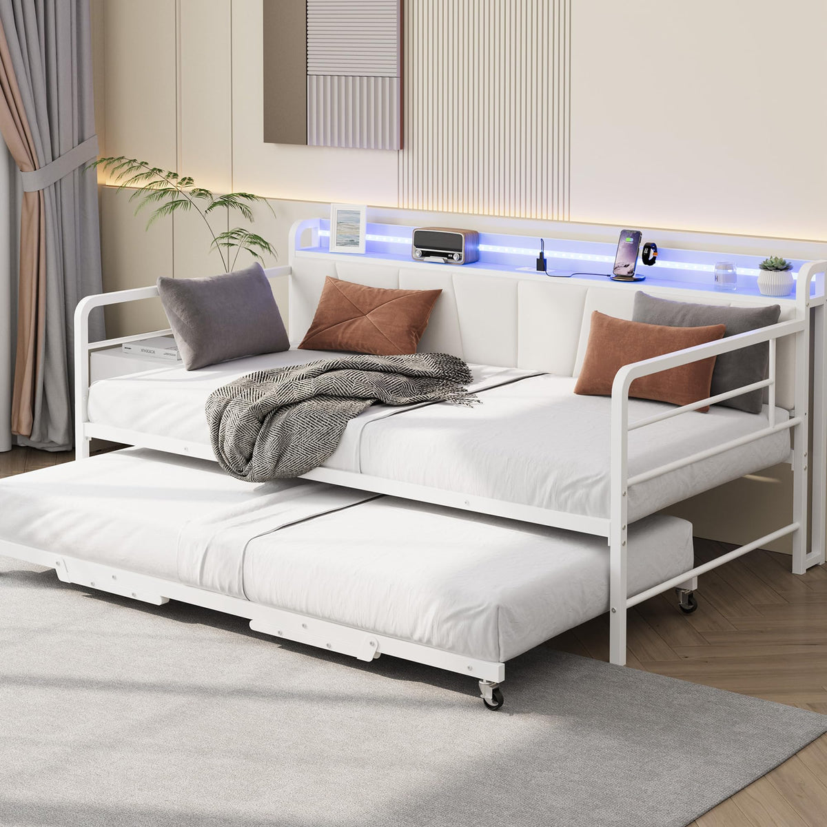 Twin Size Daybed with Trundle Bed P384