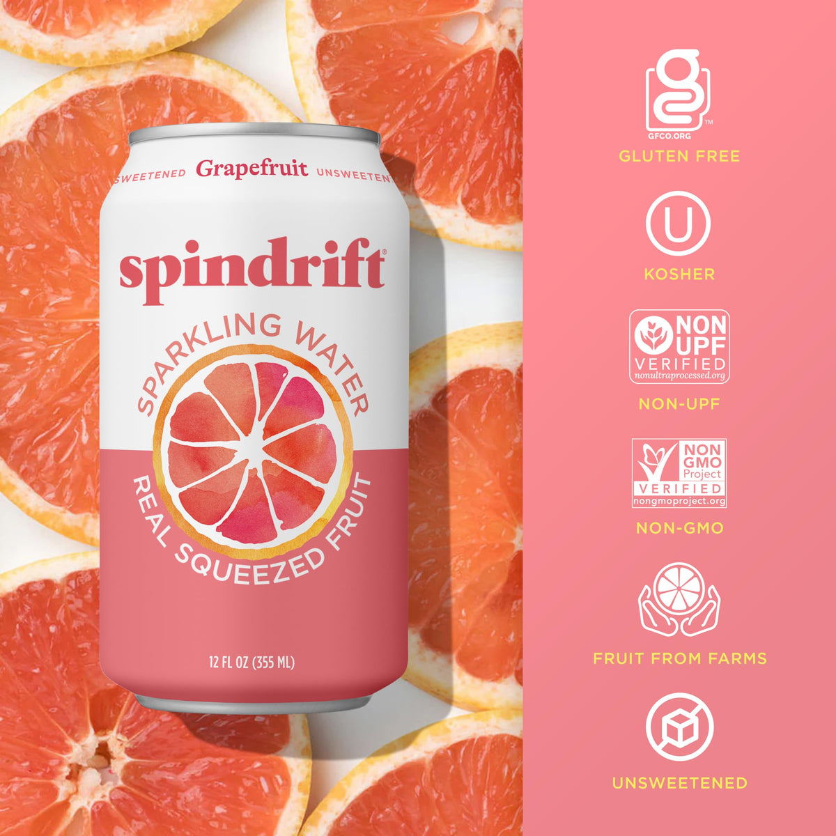 Grapefruit Flavored Sparkling Water 12 Fl Oz (Pack of 24) J965047