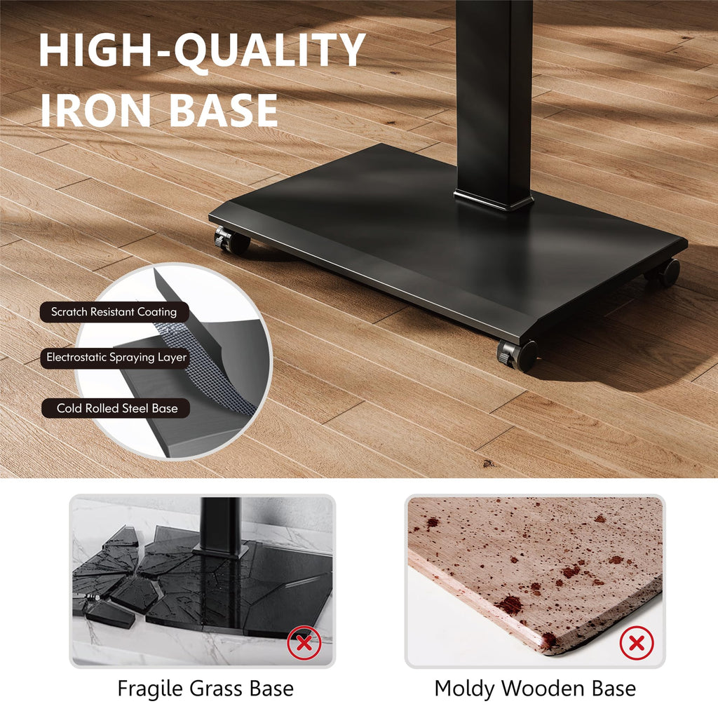 Rolling TV Stand with Rotation Function for 32-75 Inch TVs, Black F1661