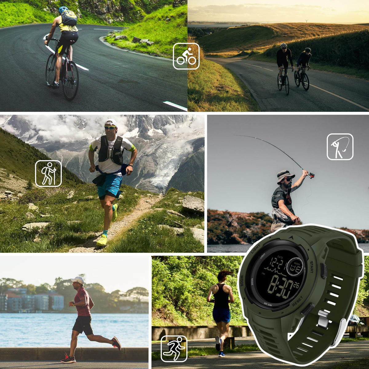 Men's Digital Waterproof Sports Watch Q60265