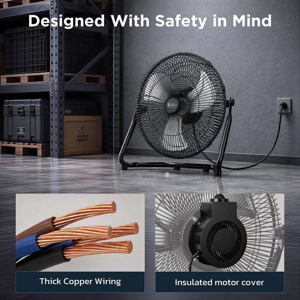 12 Inch 3-Speed Oscillating Metal Floor Fan S9018