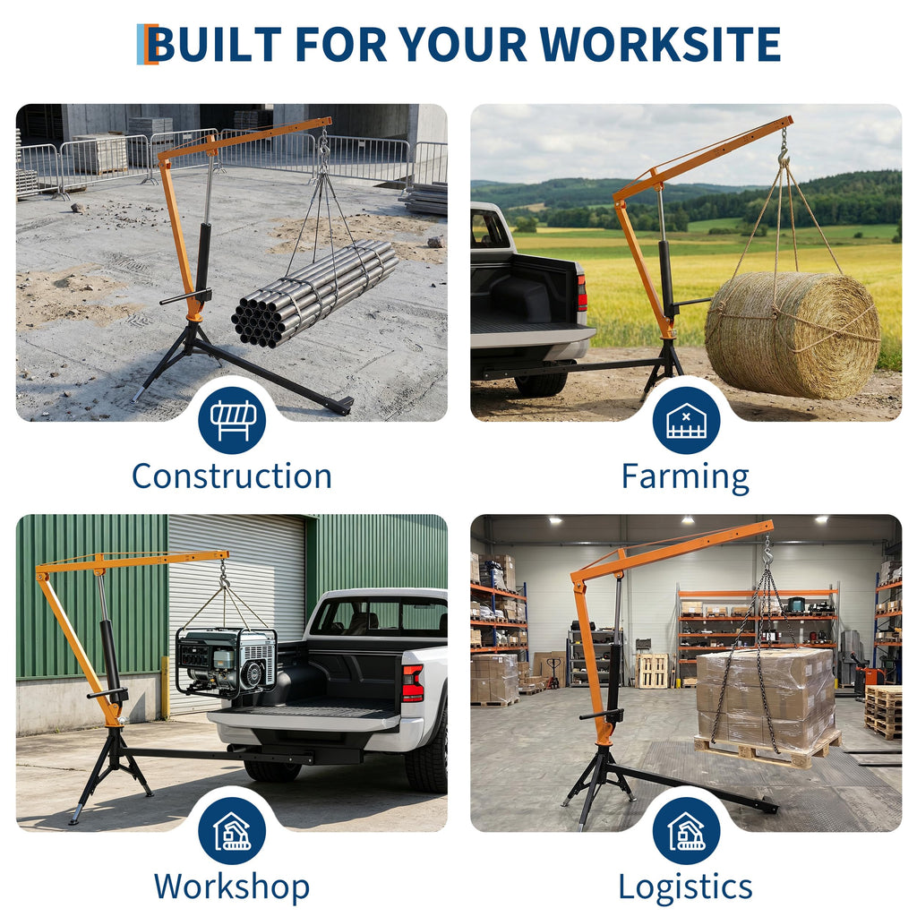 1000 lb Hitch Mount Hydraulic Pickup Truck Crane F4428
