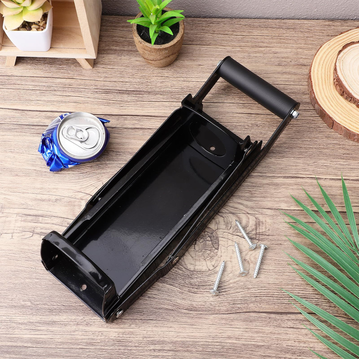 Wall Mounted Stainless Steel Can Crusher with Bottle Opener F795